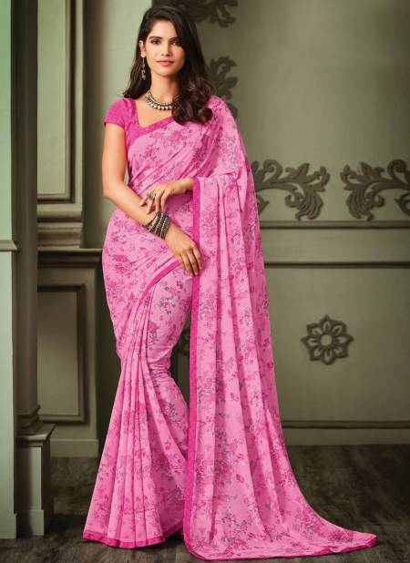 Pink Colour Nimayaa Hits Ruchi Sarees New latest Printed Daily Wear Georgette Saree Collection 2505 D